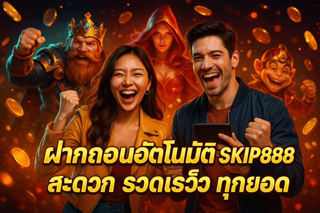 ฝากถอนอัตโนมัติ SKIP888 สะดวก รวดเร็ว ทุกยอด